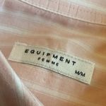 Equipment  Femme Button-Down Long Sleeve Shirt Top Blouse Stripe Pink Size Medium Photo 14