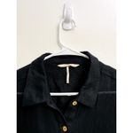 Free People  Black Maxi Shirt‎ Dress Sheer Gauzy Size M Boho Beachy Swim Coastal Photo 2