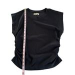 Madewell Black Crewneck Sleeveless Ruched Sides Muscle Tee Shirt Tank Top Small Photo 3