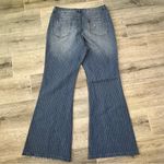 Blakely Blakeley NWT blue/white Vertical Striped Denim Pants Wide Leg Flair Size 9 Photo 6