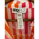 Beach Riot  Alexa Top Button Down Stripes Pink Orange White Cover Up Sunset NWOT Photo 11