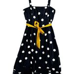 Dress Barn Dress Womens 10 Navy Blue White Polka Dot Classic Pin Up Rockabilly Photo 0