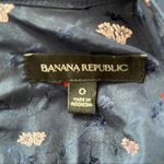 Banana Republic  Dress Womens 0 Navy Blue Red Jacquard Sheath Ruffle Preppy Party Photo 6