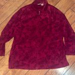 Fashion Bug  Burgundy floral zip up Jacket vintage size 22 24 Photo 2