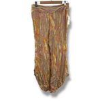 Free People  NWT Dancing Days Pants Women’s Size Medium Cream Pink Cropped Flare‎ Photo 2