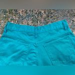 Vintage 90s Sostanza teal button fly high waist jean shorts, size 11/12 Photo 8