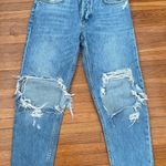 Topshop Moto Hayden Boyfriend Distressed Ripped Light Blue Jeans, size 26x30” Photo 0