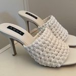 AQUA  Faux Leather Slip On Mules Womens 9.5M White Photo 4