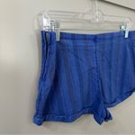 Free People NWOT Blue Striped Short Shorts With Side Zipper Size M Photo 3