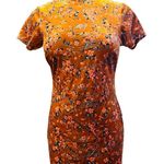 SAVAGE X FENTY PSYCHEDELIC VELVET SLIP DRESS FLORAL SIZE SMALL Brown Photo 1