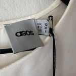 ASOS NWT Cream Sheer Ruffle Hem Blouse Long Sleeve Layered Top Size 6 Photo 5