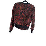 BeachLunchLounge Women's Leopard Print Bomber Jacket XS Brown Black Photo 8