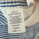 Talbots  Women's Plus 1X Blue Pinstripe Shorts Embroidered Trim Linen Blend Photo 4