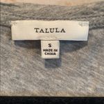 Talula racer back tank sz S grey 100% cotton words Photo 2