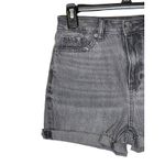 American Eagle  Women Denim Shorts Cut Off Mom Jean Distressed‎ Black Size 0 Photo 2