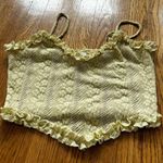 Ruffled yellow lace Crop Top Photo 1