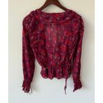 Free People Free‎ People Amanda Ruffle Long Sleeve Top In Sultry Combo Medium Size  NWT Photo 3