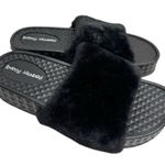 Dirty Laundry  Slide Shoes Size 9 Black Open Toe Sonny Fur Sandals Photo 0