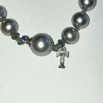 Trifari  Vintage Elegant Pale Gray Faux Pearl Beaded Boho Necklace Photo 2