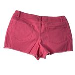 Faded Glory  Stretch Mid Rise Short Shorts Pink Frayed Hem Distressed Size 14 u Photo 1