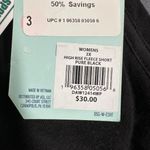 DSG Womens 3X Pure Black High Rise Fleece Shorts Pull On Dolphin Hem NWT Photo 2