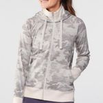 Athleta Triumph Grey Camo Print Full Zip Hoodie Sweatshirt Photo 0