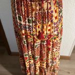 Dress Forum  Los Angeles Boho Tiered Smocked Bodice Mosaic Aztec Maxi Dress Large Photo 13
