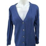 Madewell Merino Wool Blue V-neck Button Long Sleeve Knit Cardigan Sweater Top S Photo 0