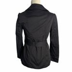 Buttons Luxury Japanese Brand Noue Rue Pea Coat S Black Belted  Lined Pockets Photo 3