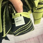 Ming Wang Lime Green retro abstract print cardigan size Large old money funky Photo 4