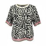 Endless Rose Anthropologie leopard print short-sleeve sweater Size S/M Photo 0