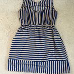 Maude Boutique Blue Beige Striped Dress Women's Medium Sleeveless Casual Summer Photo 1