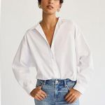 EXPRESS  Boyfriend White Poplin Top Sz M Photo 0