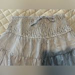 Francesca's Francesca’s Blue and white stripped skirt with gold accents Photo 1