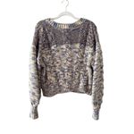 Forever 21  Chunky Cable Knit Cropped Cardigan Sweater Size Small V Neck Multi Photo 4