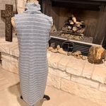 Old Navy  Gray and White Striped Midi Dress Photo 6