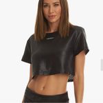 Koral NWT Womens Terrain Black Shiny Netz Boxy Crop Top Activewear Gym sz S Photo 37