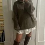 Free People  Swim Too Deep Turtleneck Sweater in Olive Stone Size X-Small Photo 10