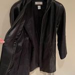 Preston & York Preston & Young Petites Black Lamb Leather Long Line Chic Jacket Size PM Photo 8
