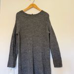 J.Crew  Women’s Sweater Dress S Gray Heathered Open Back Long Sleeve Cozy Photo 4