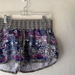 Athleta  Shorts Womens 4 Purple Floral Drawstring Running Activewear‎ Lightweight Photo 1