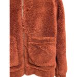 Elodie Anthropologie  Faux Sherpa Shearling Teddy Coat Oversized Rust Size Small Photo 3
