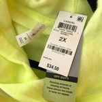 Ideology  Womens Pullover Hoodie Pockets Fleece Lined Neon Yellow 2X Photo 2