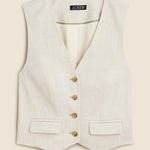 J.Crew  White Buttoned Linen Vest Photo 0