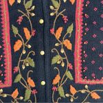 Vintage Crystal Kobe Womens Sweater Jacket Size Small Floral Button down Black Photo 4