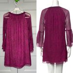Ramy Brook Silk Pink Shift Dress Snake Print Fully Lined Body Tassel Size Small Photo 2