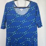 LuLaRoe Woman's Size 3XL Nicole Dress Blue Dragonfly Print Rare Flowy Twirl Photo 1