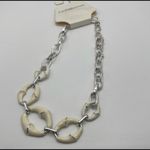 Croft & Barrow  Winter White‎ and Silver Link Necklace NWT Photo 1