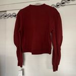 Tibi  NEW Sculpted Sleeve Sweatshirt Dark Red Photo 6
