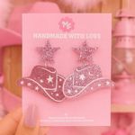 Pink Cowgirl Star Earrings 🤠⭐💗 Girly Western Aesthetic Jewelry Photo 0